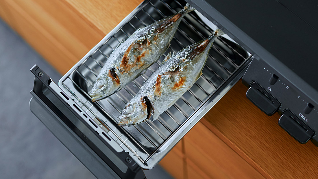 ガステーブルコンロ　スタンダードタイプ グリル使用写真