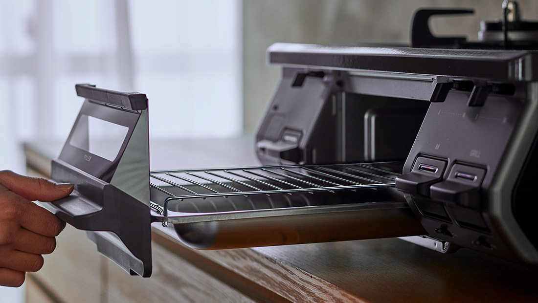 ガステーブルコンロ　スタンダードタイプ グリル使用写真